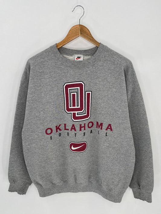 90’s NIKE OKLAHOMA FOOTBALL Made in USA Size M Vintage Sweat-Shirt / 6956