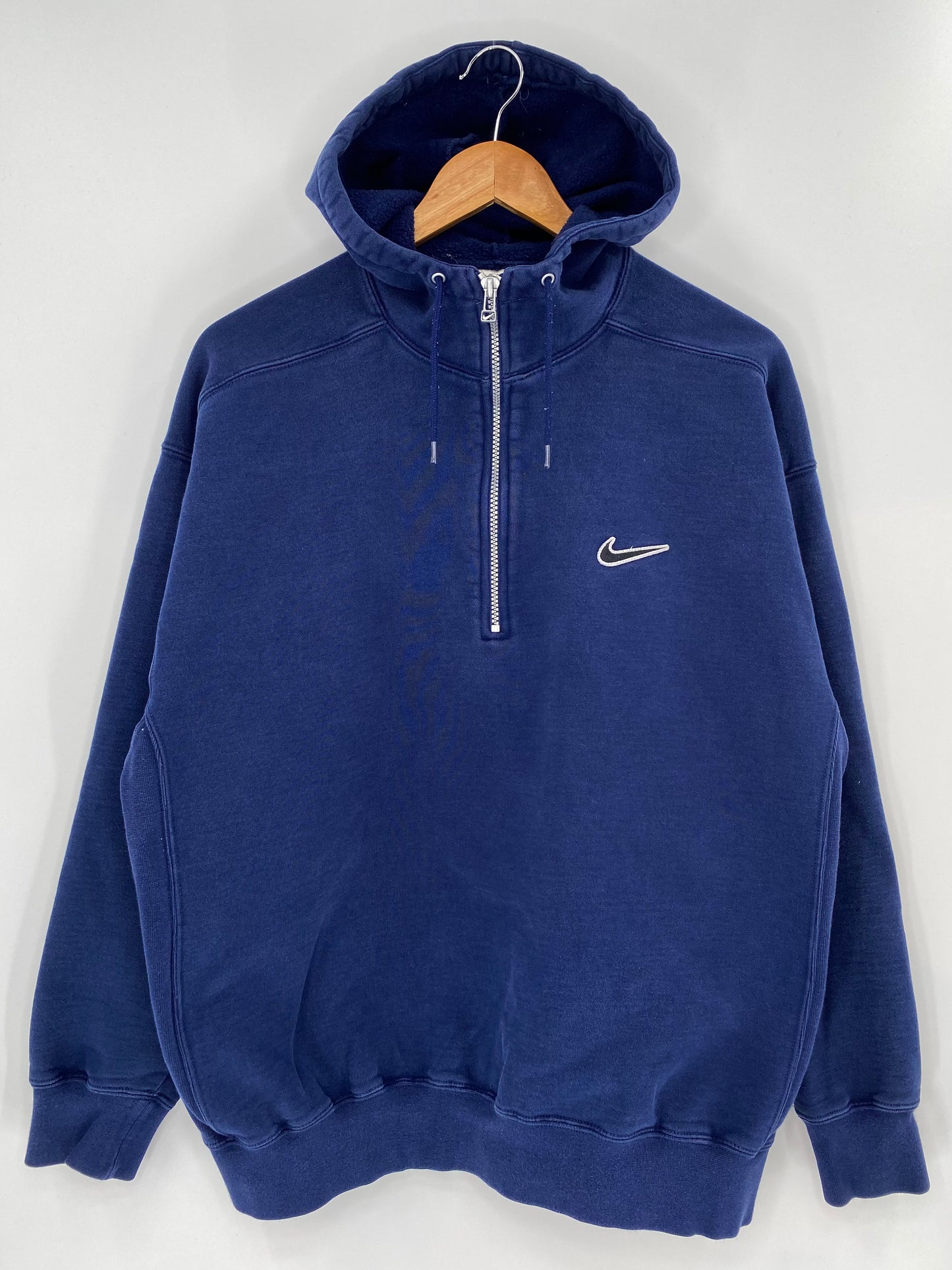 90’s NIKE Size L Vintage Half-zip Hoodie Sweat-shirt / k174
