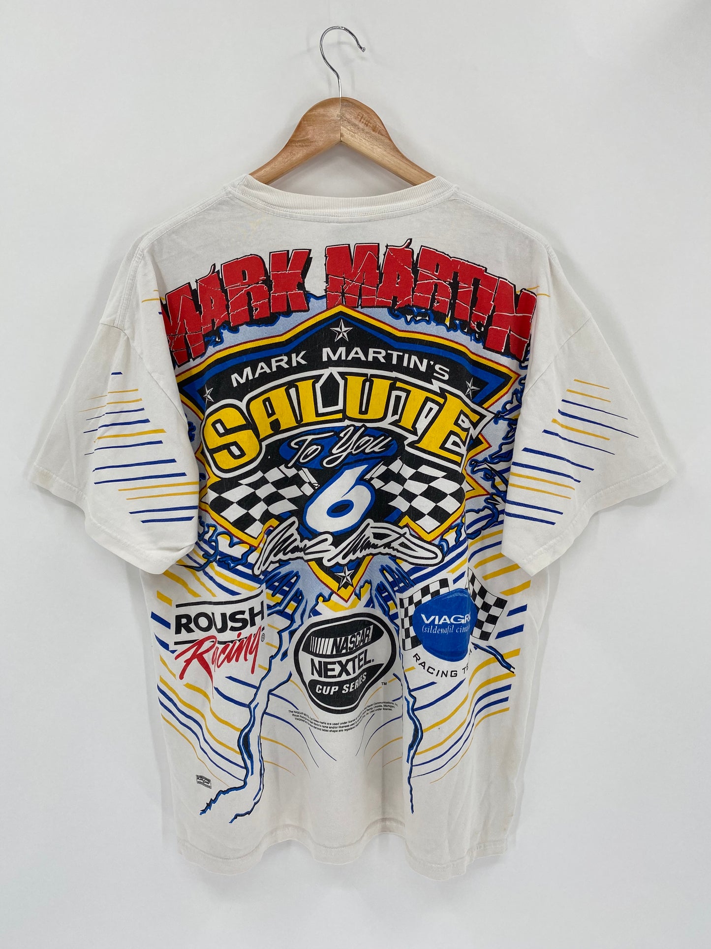90’s NASCAR MARK MARTIN Size XL Vintage Racing T-Shirt / 5377