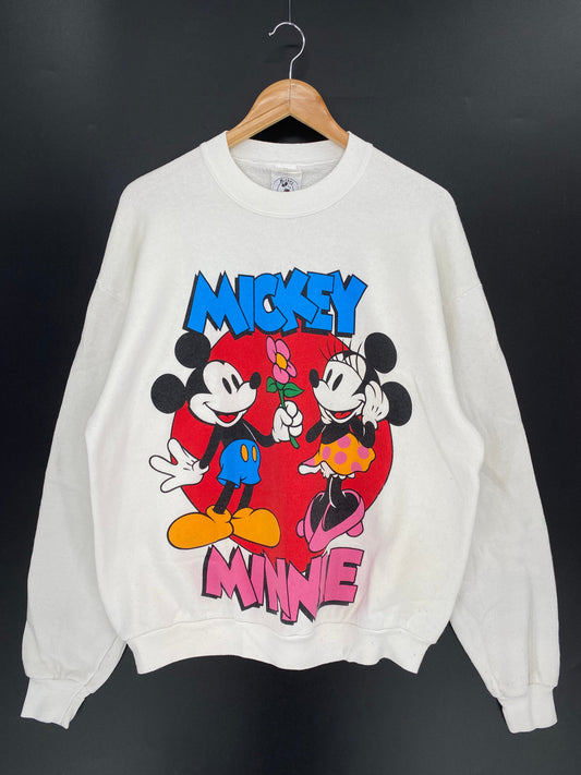 90’s DISNEY MICKEY MINNIE Made in USA Size XL Vintage Sweat-shirt / A289
