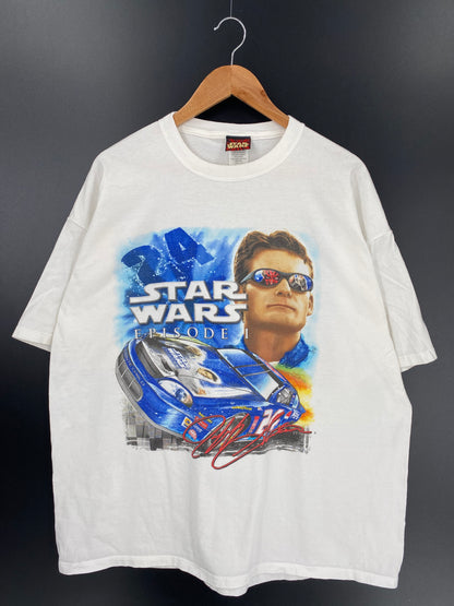 1999 STAR WARS JEFF GORDON MADE IN USA Size XL Vintage Race Car T-Shirts / K726