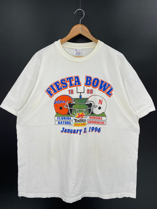 1996 FIESTA BOWL FLORIDA GATORS x NEBRASKA CORNHUSKERS Size XXL Vintage NFL T-shirt / K8738