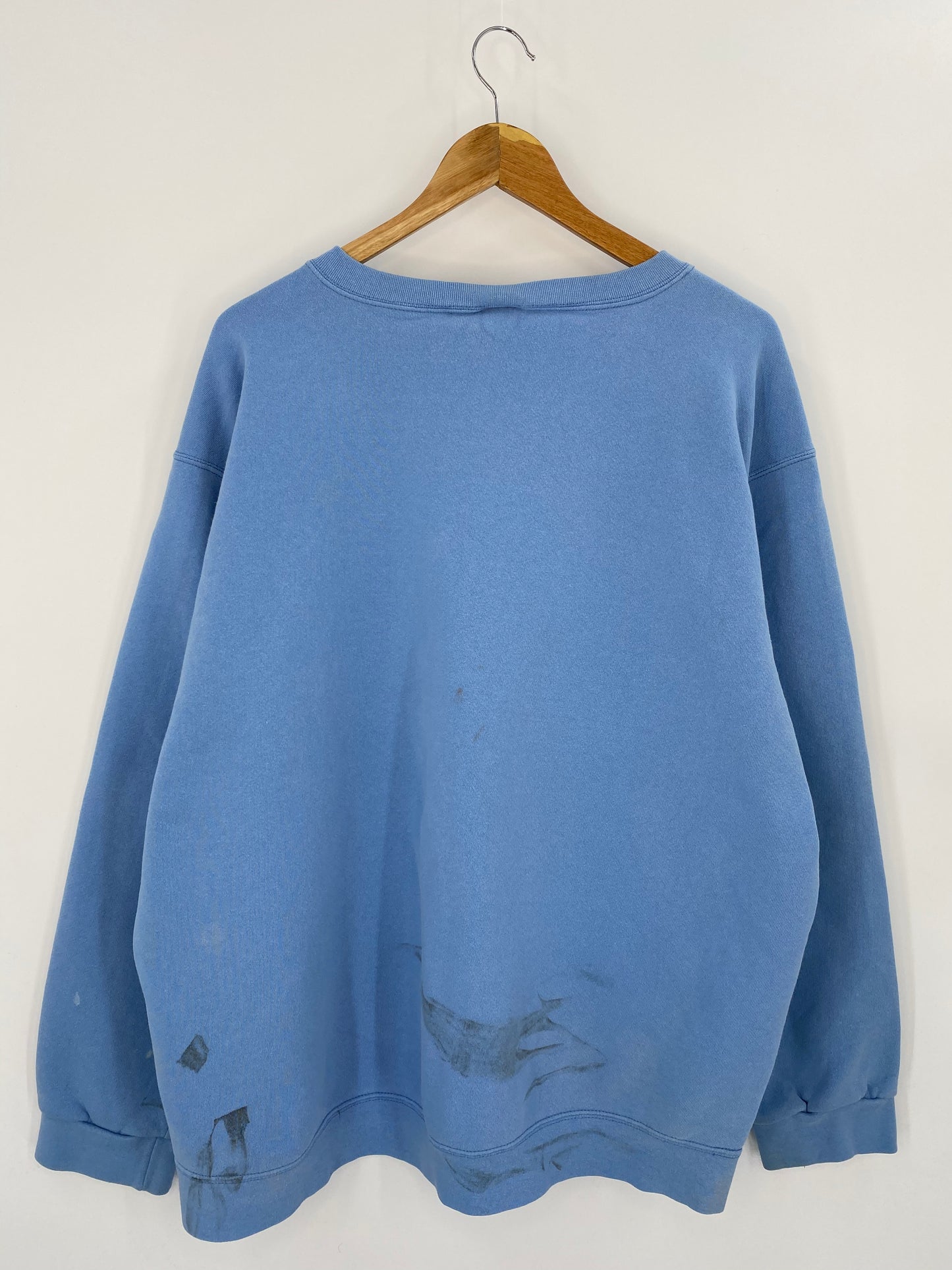 90’s NIKE Mini Swoosh Oil Stained Made in USA Size XXL Vintage Sweat-shirt / 7639