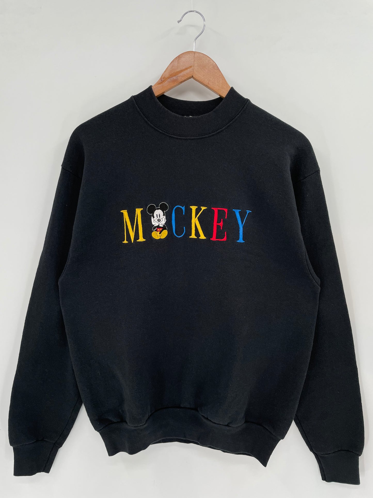 80’s DISNEY MICKEY Made in USA Size No tag (Approx.L) Sweat-shirt / K2550