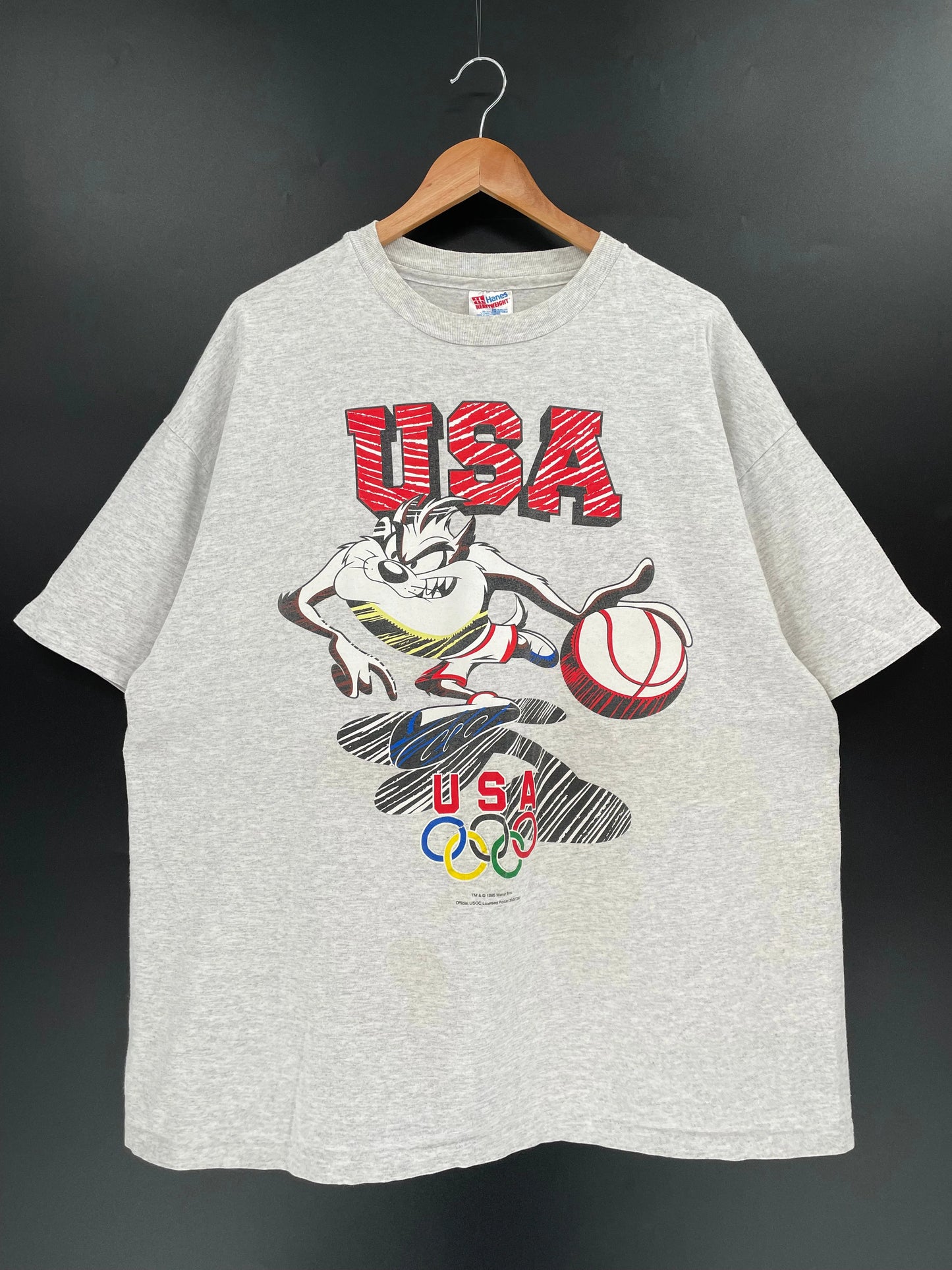 .1995 USA OLYMPICS LONNEY TUNES TAZ Size XXL Vintage T- Shirt / E2163T