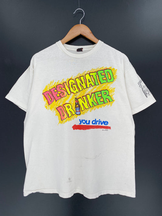 90's DESIGNATED DRINKER Size XL Vintage T-shirt / A1507