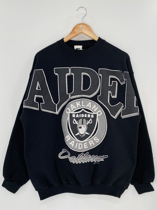 1995’ OAKLAND RAIDERS  Made in USA Size L Vintage NFL Sweat shirt / k2