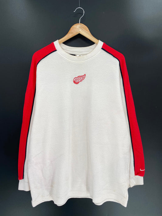 00' NIKE DETROIT RED WINGS Size XL Vintage NHL Long Sleeve T-Shirts / K8150