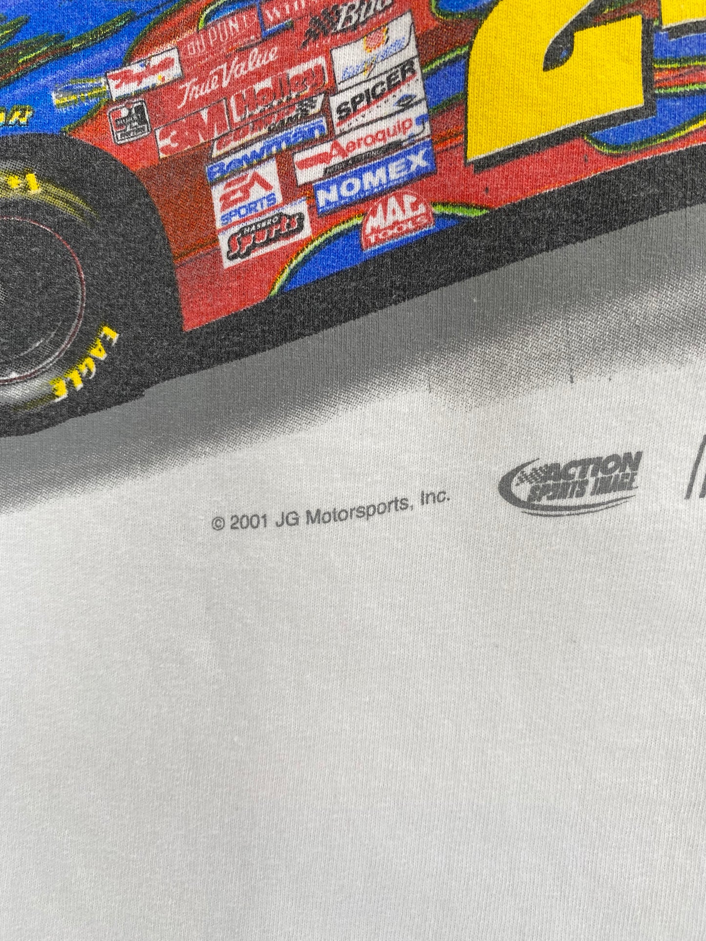 2001 DU PONT NASCAR JEFF GORDON  Size XL Vintage Racing T-shirt / 9407