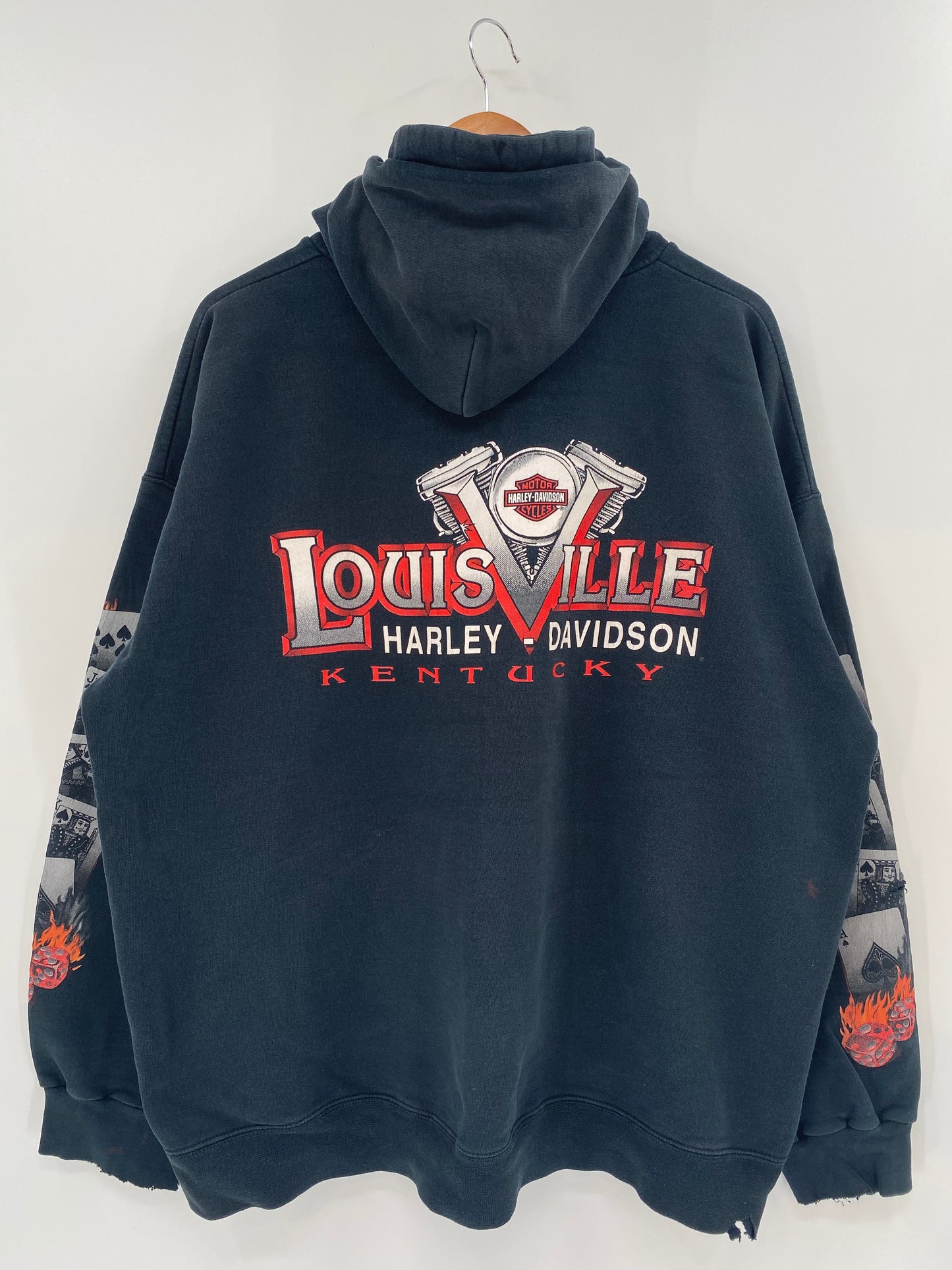 00' HARLEY DAVIDSON Size L Vintage Zip-up Sweat-Shirt / K1133