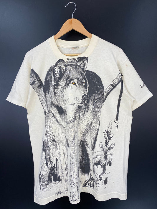 90’s BANCROFT WOLF Size L Vintage T-Shirts / A4392