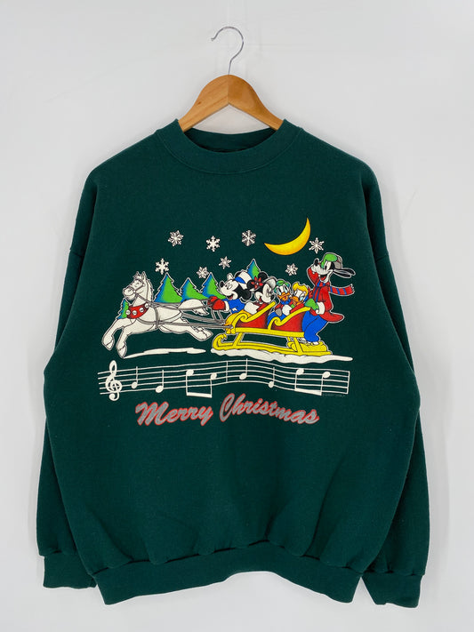 90’s DISNEY MERRY CHRISTMAS  Size XL Vintage Sweat-shirt / 9476
