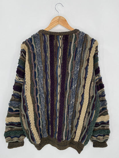 Vintage 3D Coogi-Style Size XL Knit Sweater / 6322