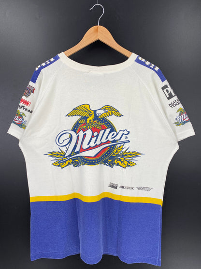 Vintage NASCAR MILLER LITE Made in USA Size L Racing T-shirt / A6472