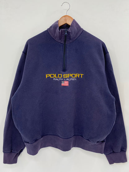 90’s POLO SPORTS RALPH LAUREN Size XL Vintage Half-zip Sweat-Shirts/ K3255