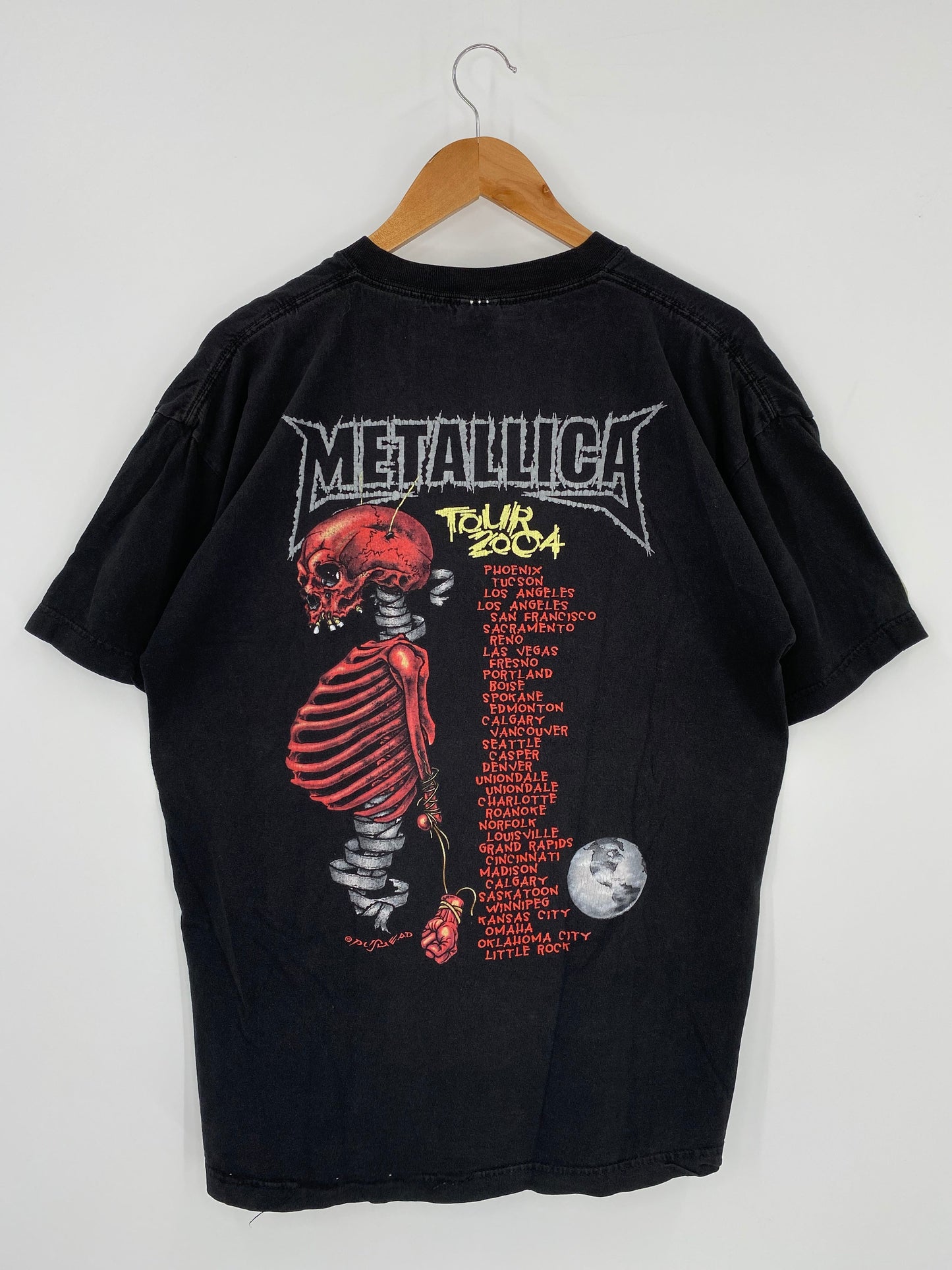 2004 METALLICA PUSHEAD Size XL Vintage Music Tour T-Shirt / A43