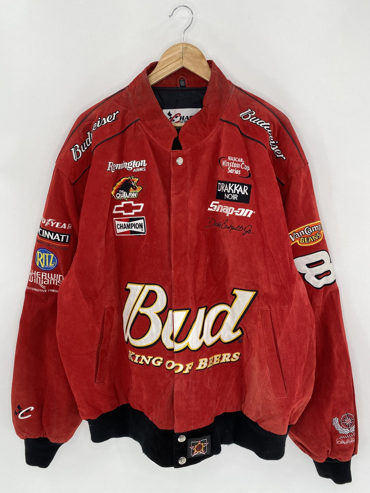 Vintage NASCAR BUDWEISER Size XXXL Leather Racing Jacket/ K5745
