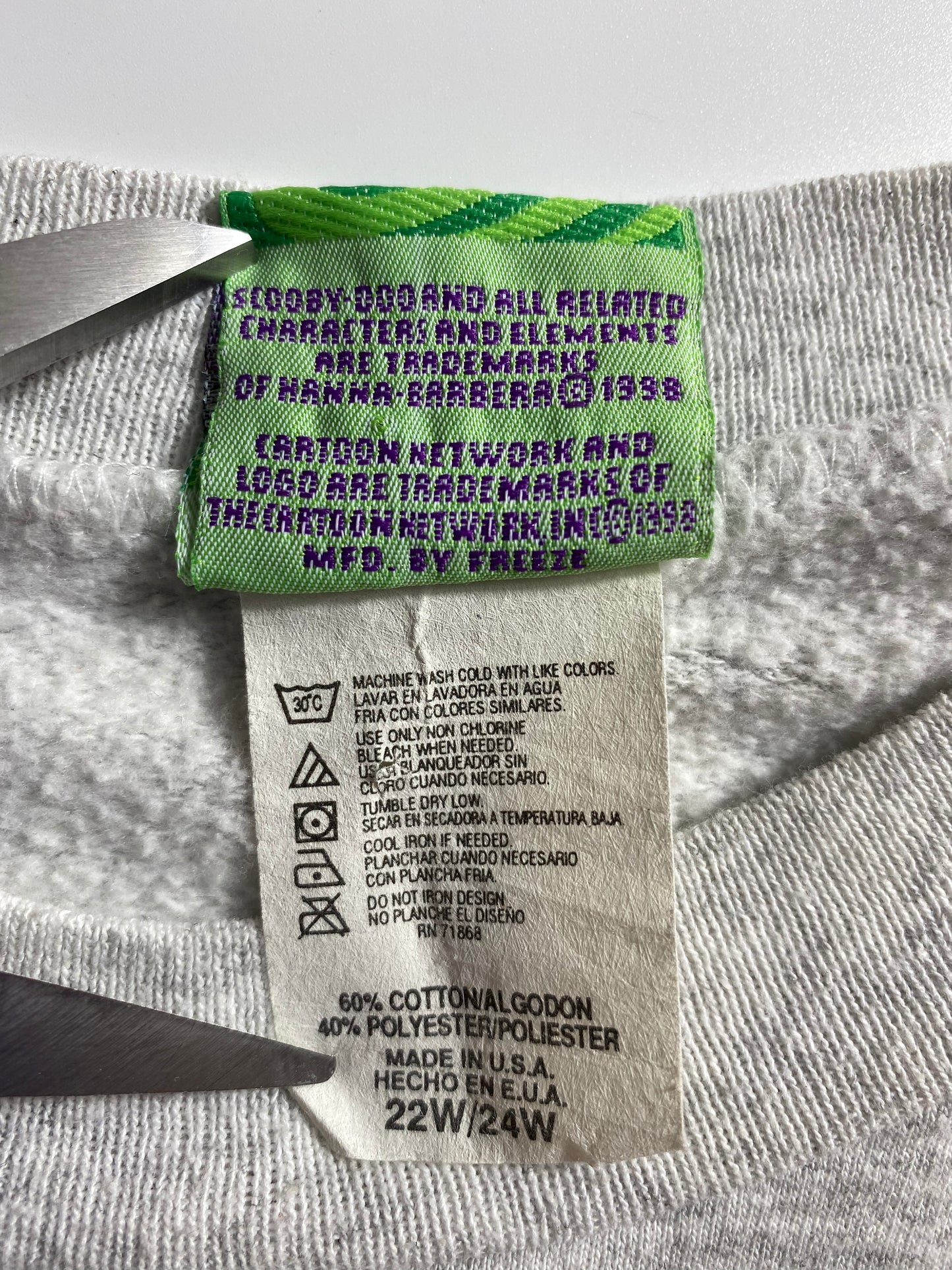 1998 SCOOBY DOO Made in USA Size Approx.XL Vintage Sweat-shirt / K1437