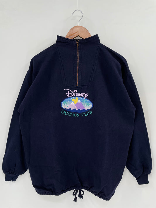 90’s DISNEY VACATION CLUB Made in USA Size S-M Vintage Half-zip Canvas-shirt / K2556