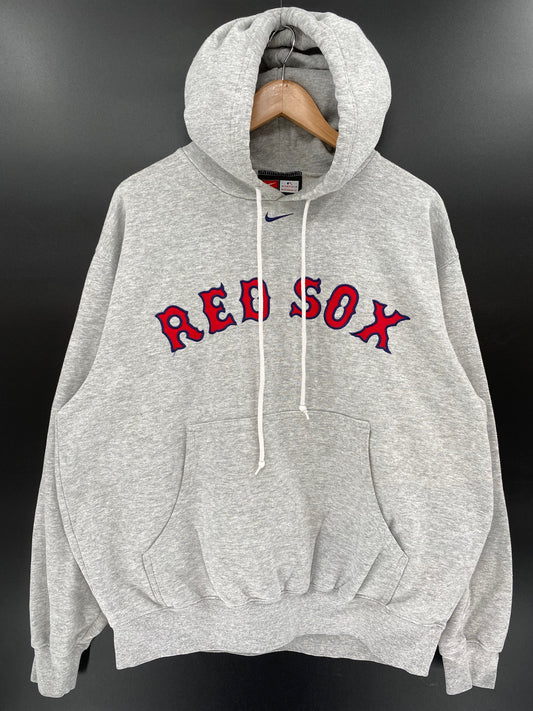 00' NIKE RED SOX Size L Vintage MLB Hoodie Sweat-Shirt / K3781
