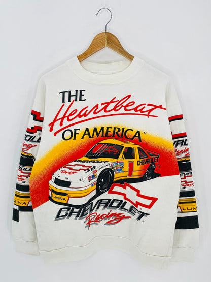 90’s CHEVROLET Made in USA Size L Vintage Racing Sweat-Shirt / 6951