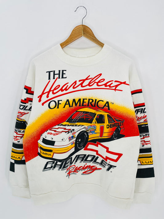 90’s CHEVROLET Made in USA Size L Vintage Racing Sweat-Shirt / 6951