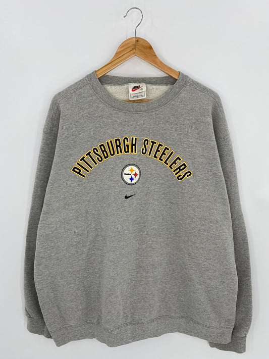 90’s NIKE PITTSBURG STEELERS Made in USA Size XXL Vintage NFL Sweat-shirt / 7018