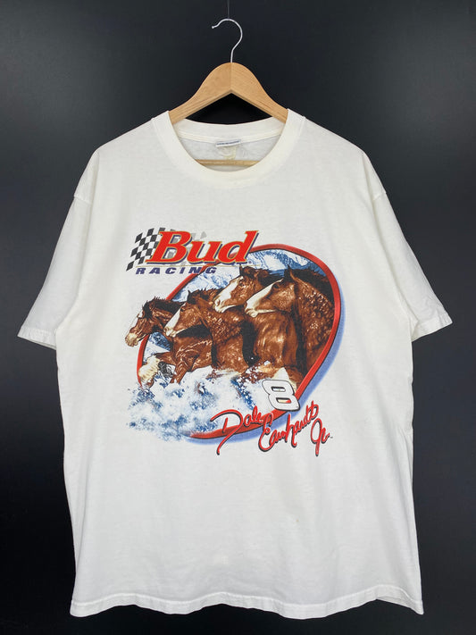 2000 DALE EARNHARDT BUD RACING Approx Size L Vintage Long Sleeve Racing T-Shirt / K1579