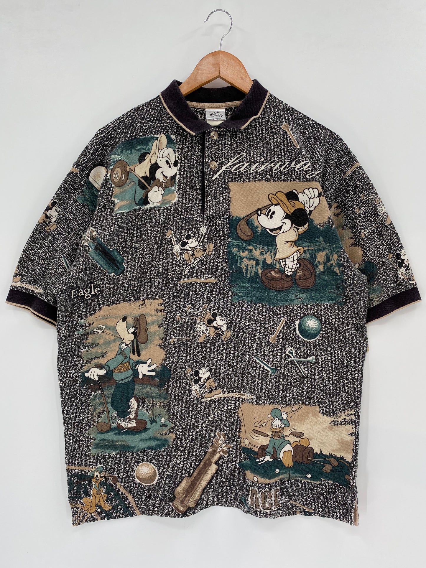 00' DISNEY MICKEY Size No tag (Approx.XL) Vintage Polo-Shirt / K2123