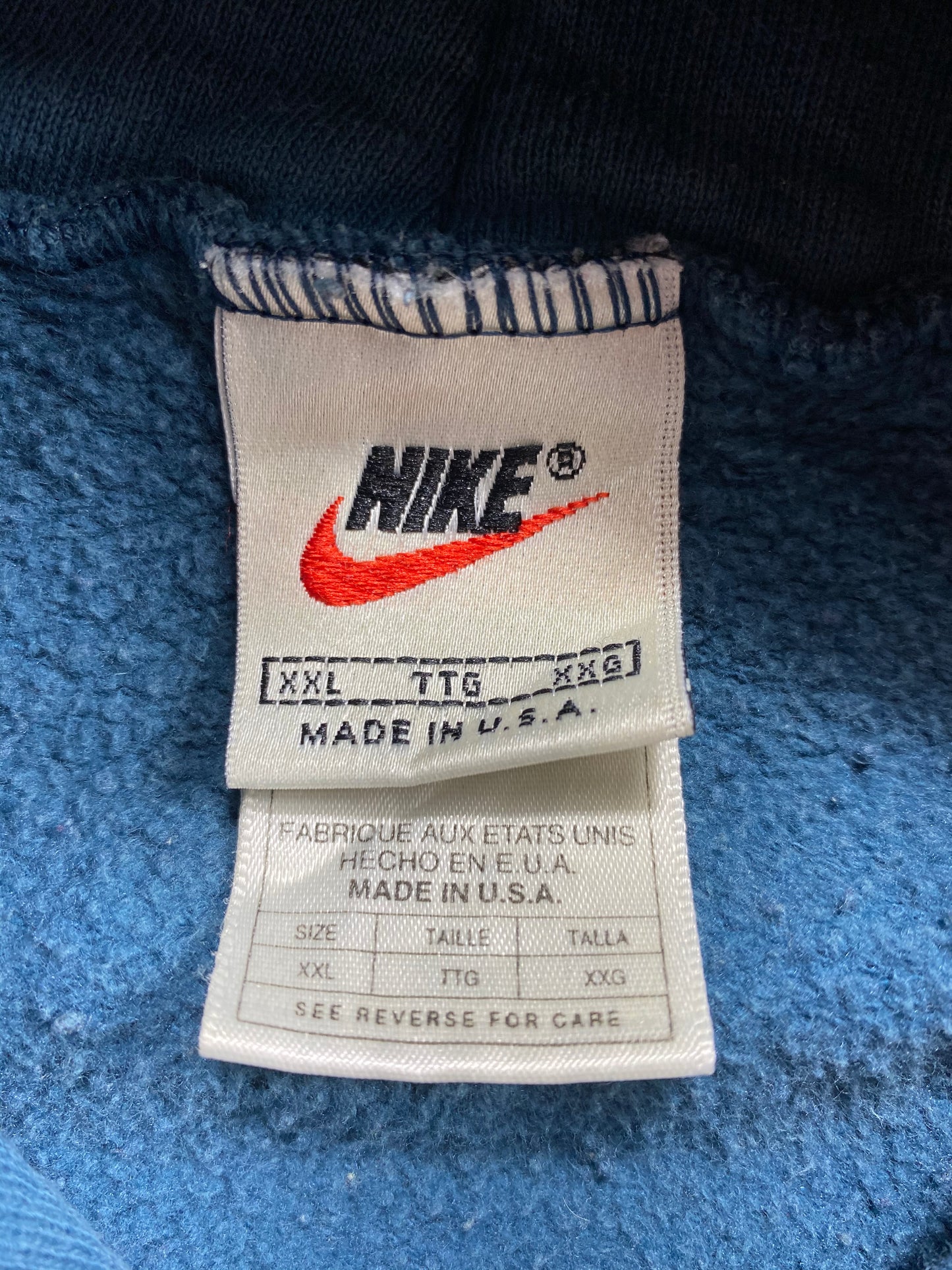 90’s NIKE Mini Swoosh Made in USA Size XXL Vintage Hoodie Sweat-shirt / 6898