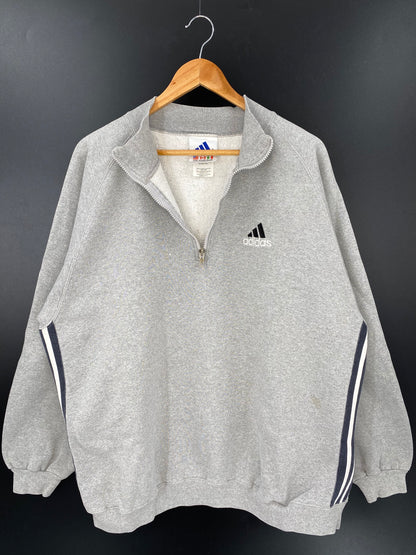 90’s ADIDAS MADE IN USA Size XL Vintage Half-zipSweat-shirt / K2541