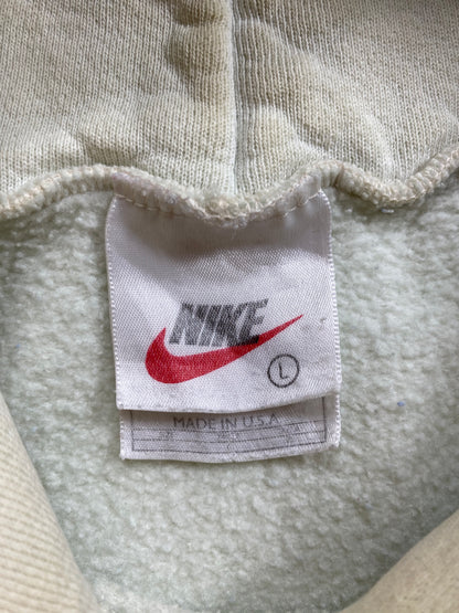 90’s NIKE Center Swoosh Damaged Made in USA Size L Vintage Hoodie Sweat-shirt / 6759