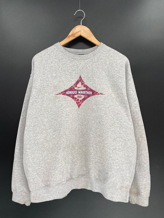 2001 NIKE HONOLULU MARATHON Size XL Vintage Sweat-shirt / 8211
