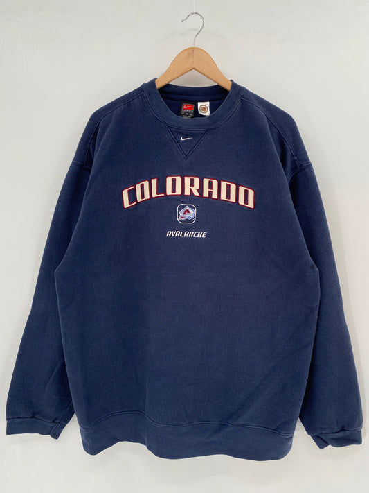 00' NIKE COLORADO AVALANCHE Size XL Vintage NHL Sweat-shirt  / K2176