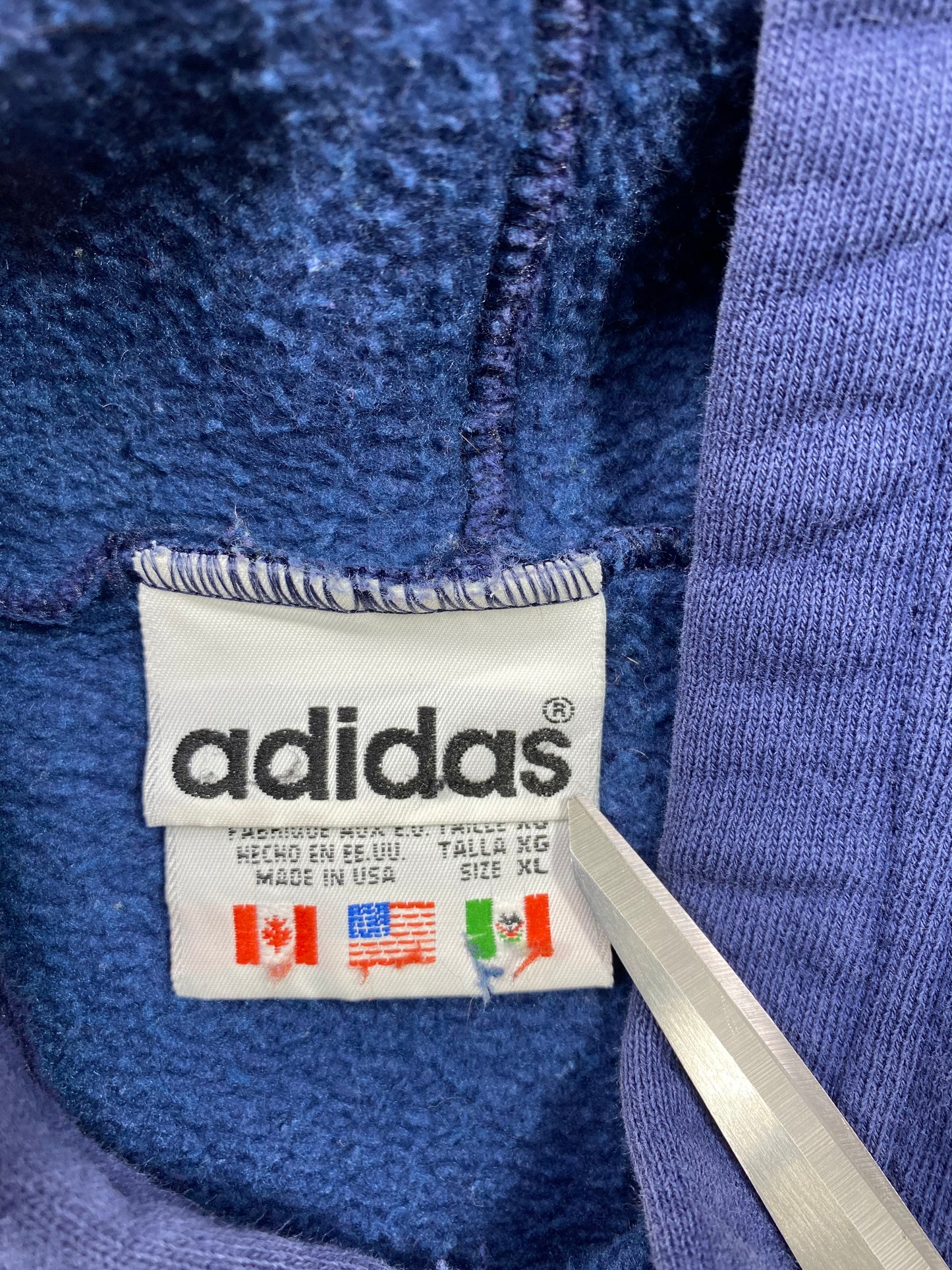 90's ADIDAS Made in USA Size XL Vintage Hoodie Sweat - Shirts / 5871