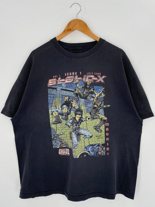 2002 CHAOS COMICS STATIC-X Size No Tag (Approx.XL) Vintage Music T-shirt / E560
