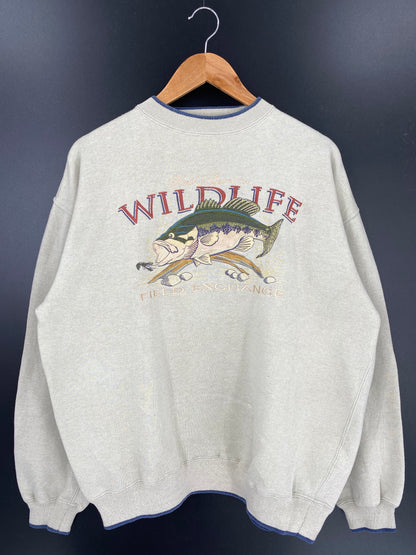 90’s  NORTH AMERICAN WILD LIFE Size L Sweat-Shirt / k161