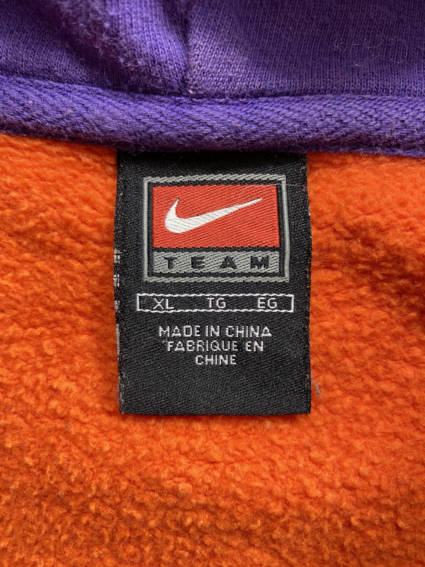 00’ NIKE CLEMSON Size XL Vintage College Hoodie Sweat-shirt / k6142
