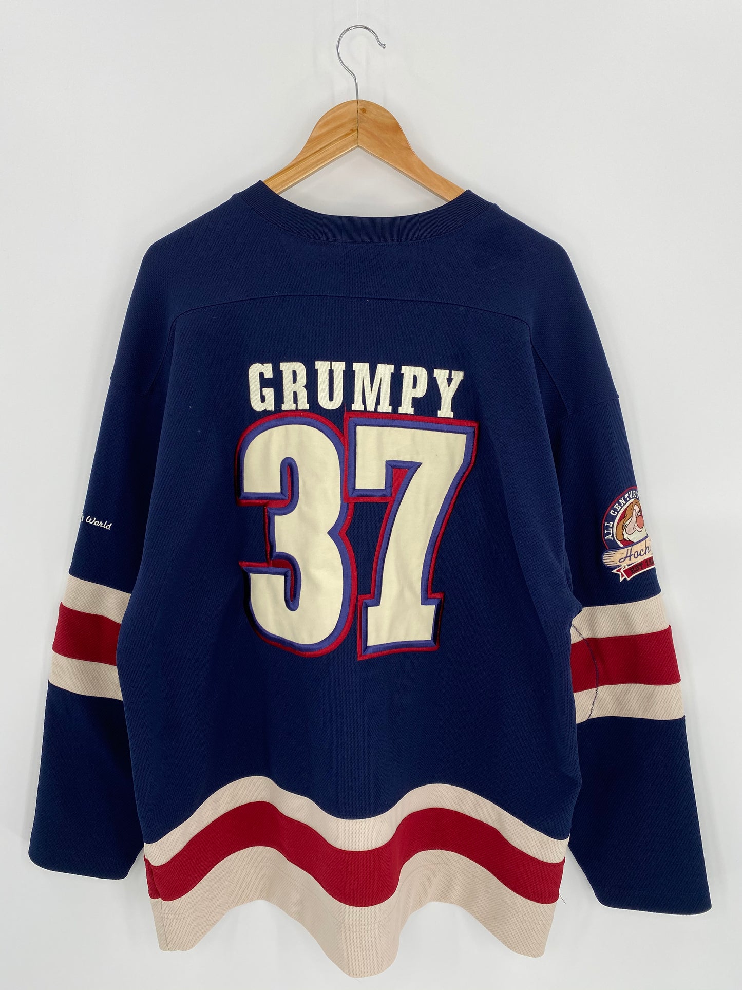 00’ DISNEY GRUMPY MINERS Size L Vintage Hockey Game-shirt / 6850