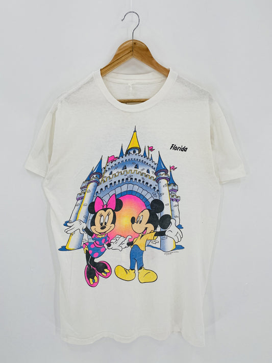 90's Vintage DISNEY MICKEY & MINNIE Size Approx. XL  T-Shirt  / K5616