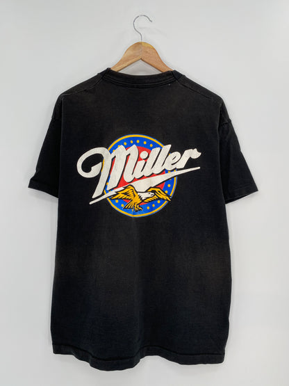 90's MILLER Made in USA Size XL Vintage Racing T-shirt /  8492
