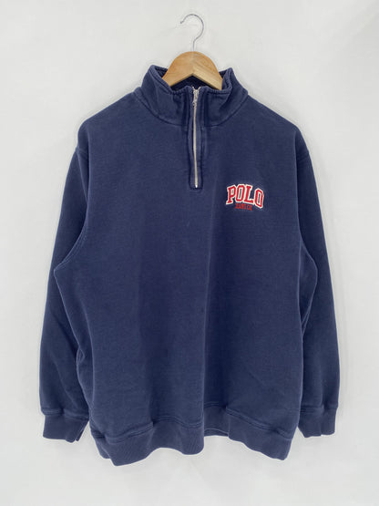 Vintage POLO JEANS RALPH LAUREN Size L Half-Zip Sweat-Shirt / A9224