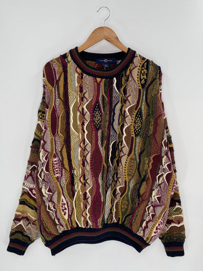 Vintage 3D Coogi-Style Size XXXL Knit Sweater / 9506