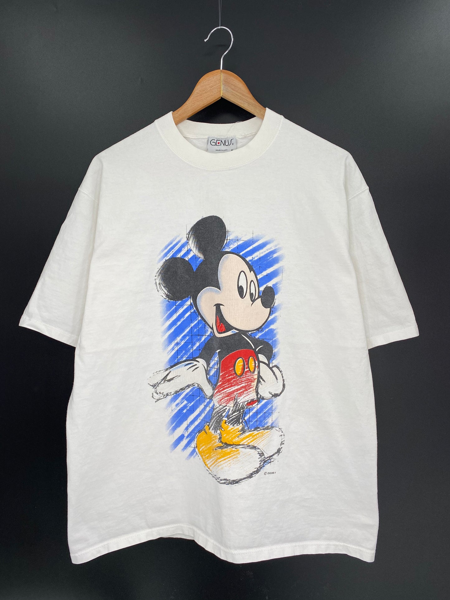 90's DISNEY MICKEY Made in USA Size M Vintage T-Shirt / 8401