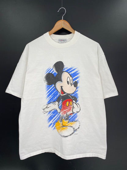 90's DISNEY MICKEY Made in USA Size M Vintage T-Shirt / 8401