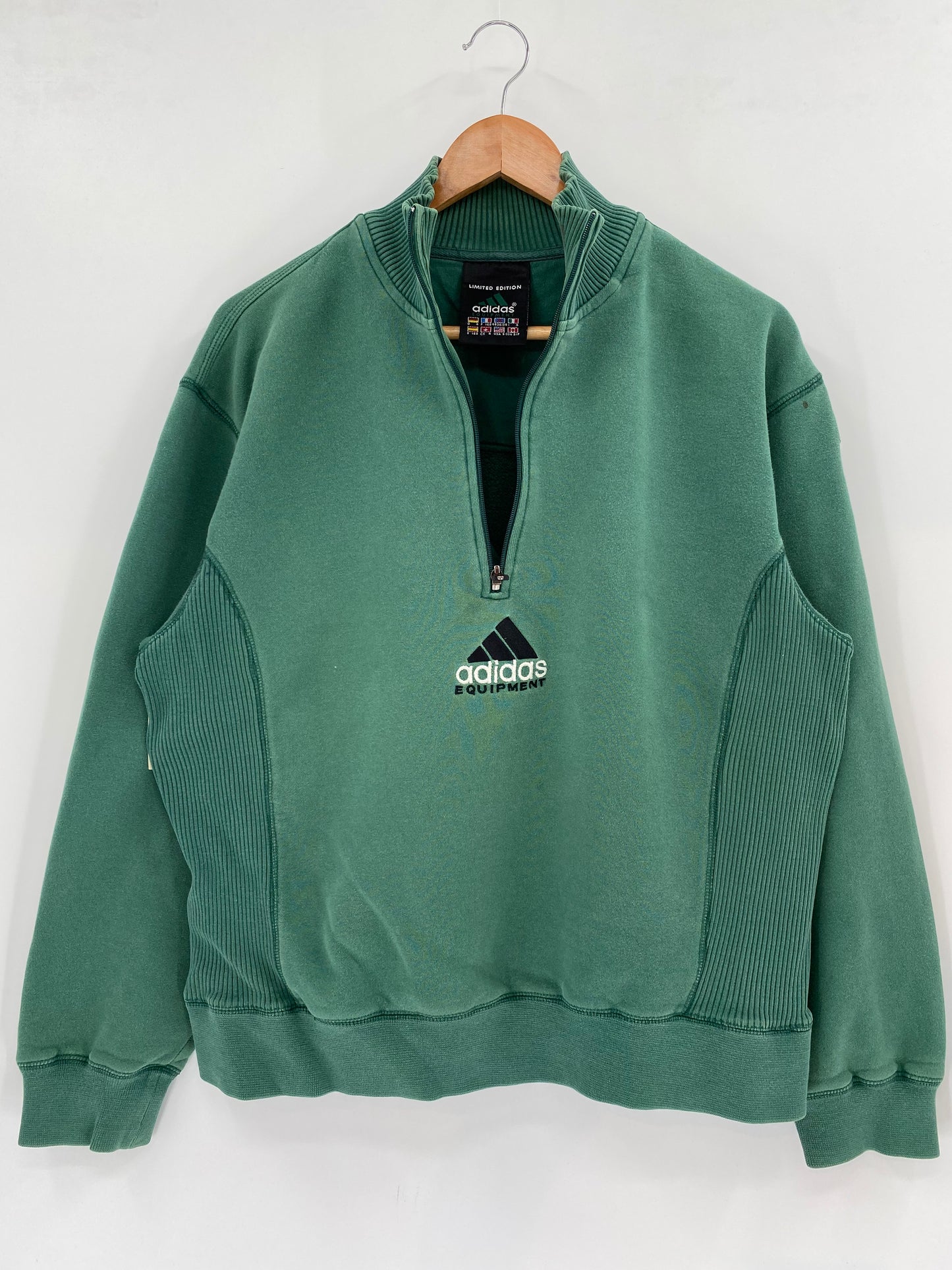 90’s ADIDAS Equipment Size S Vintage Half-zip Sweat-shirt / K2102