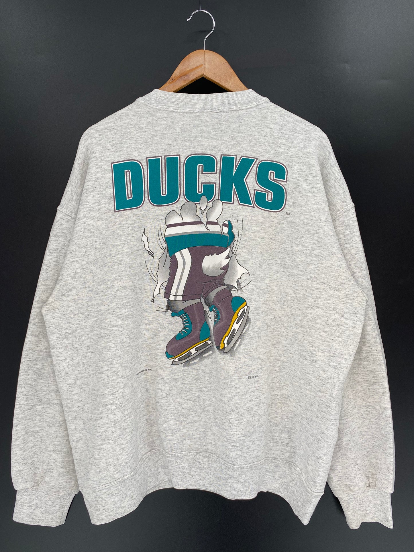 90’s ANAHEIM MIGHTY DUCKS Size XL Vintage NHL Sweat- shirt/ K836