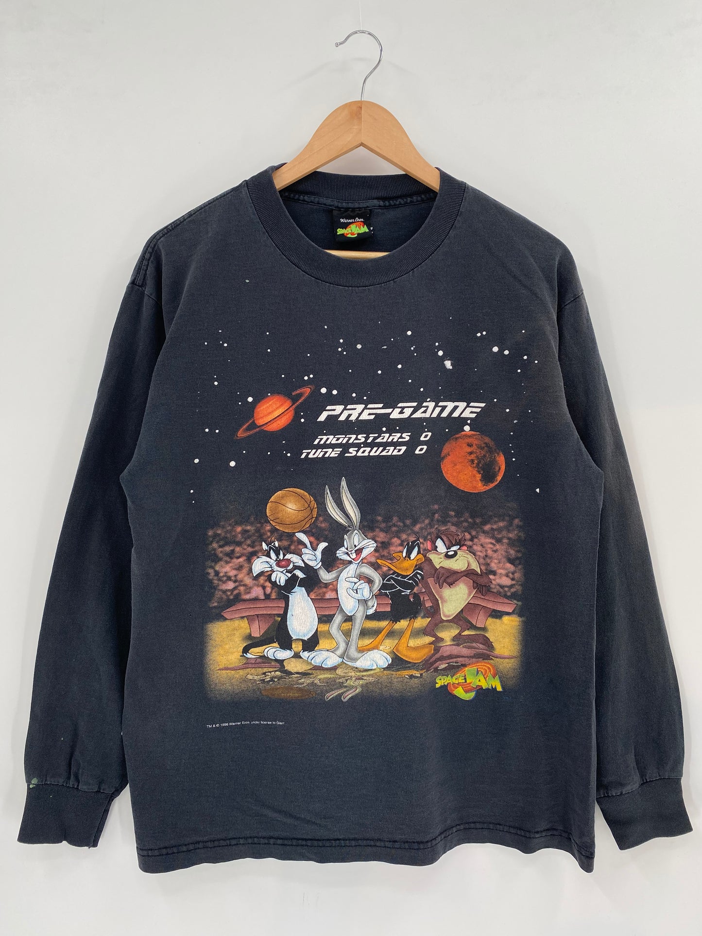 1996 LOONEY TUNES SPACE JAM Approx. Size XL Vintage Long Sleeve T-Shirt / K2230