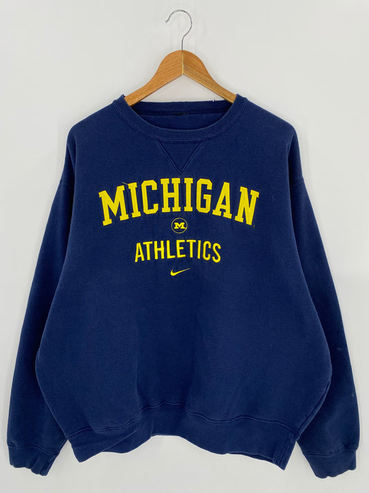 Vintage NIKE MICHIGAN Size No Tag (Approx. XL) Sweat-shirt / 7165