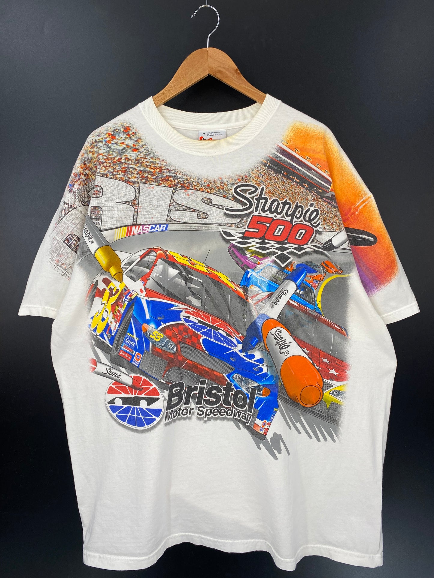 VINTAGE SHARPIE 500 BRISTOL Size XL Racing T-Shirt / K2659